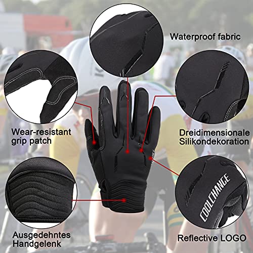 Guantes de ciclismo para hombre, compatibles con pantalla táctil, guantes de mountain bike (negro, L)