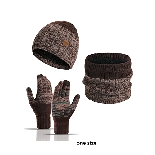 Guantes de invierno Sombrero Bufanda Y Guante Sistema De Guante Sombreros De Invierno 3 Piezas Cuello Cálculo Y Guantes De Pantalla Táctil For Mujeres Guantes moto ( Color : Red2 , tamaño : One size )