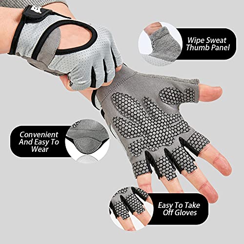 Guantes Gimnasio para Hombre y Mujer, Gym Guantes Transpirable con Protección Completa de Muñeca y Palma, de Pesas, Musculación, Fitness, Ciclismo