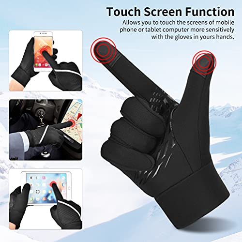 Guantes Invierno Ciclismo Hombre Mujer - Guantes Termicos para Frio con Reflectante Moto Ciclismo Running Bici MTB para movil Tactiles Regalos Originales Amigo Navidad Adolescentes Madres Padre