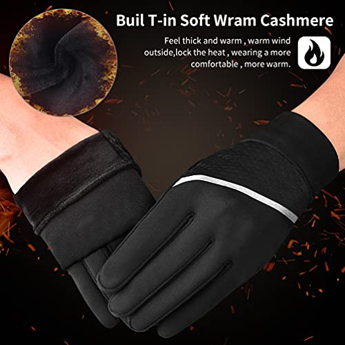 Guantes Invierno Ciclismo Hombre Mujer - Guantes Termicos para Frio con Reflectante Moto Ciclismo Running Bici MTB para movil Tactiles Regalos Originales Amigo Navidad Adolescentes Madres Padre