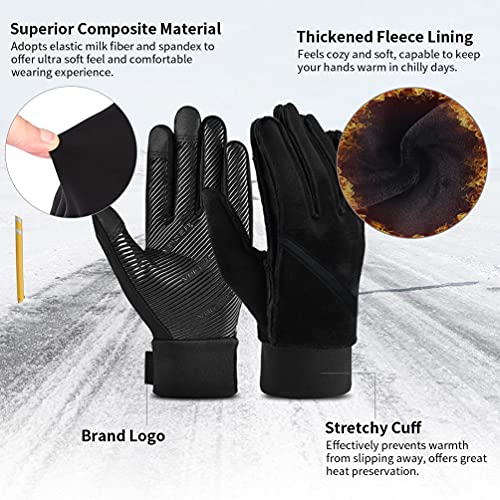 Guantes Invierno Ciclismo Hombre Mujer - Guantes Termicos para Frio con Reflectante Moto Ciclismo Running Bici MTB para movil Tactiles Regalos Originales Amigo Navidad Adolescentes Madres Padre