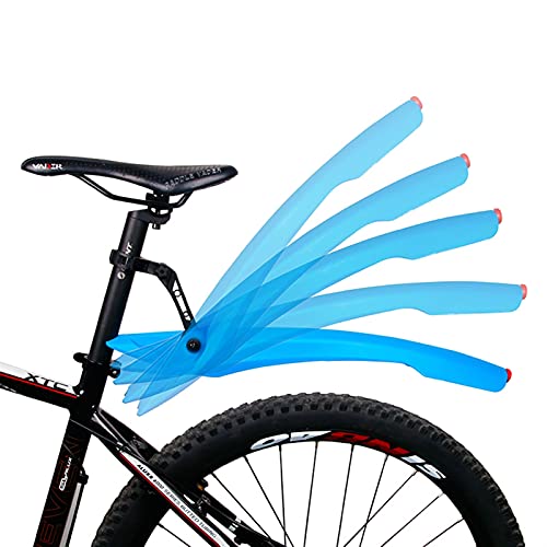 Guardabarros para bicicletas 1 par de mudanzas de bicicleta con la luz trasera Mtb Montaña 24 26 27. 5 pulgadas Bike Mud Wins Front / Trasero Rueda Fender Accesorios de bicicleta, 4 colores Guardabar