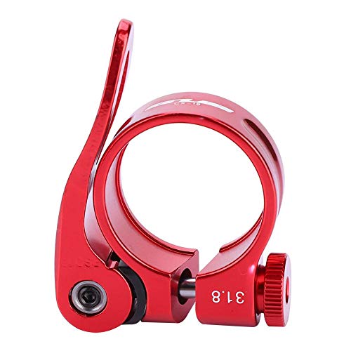 GUB CX-18 - Abrazadera para tija de sillín de bicicleta, aleación de aluminio, liberación rápida, abrazadera para sillín de bicicleta de carretera de 31,8 mm, 3 colores (rojo)