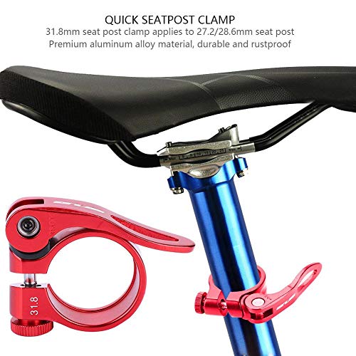 GUB CX-18 - Abrazadera para tija de sillín de bicicleta, aleación de aluminio, liberación rápida, abrazadera para sillín de bicicleta de carretera de 31,8 mm, 3 colores (rojo)