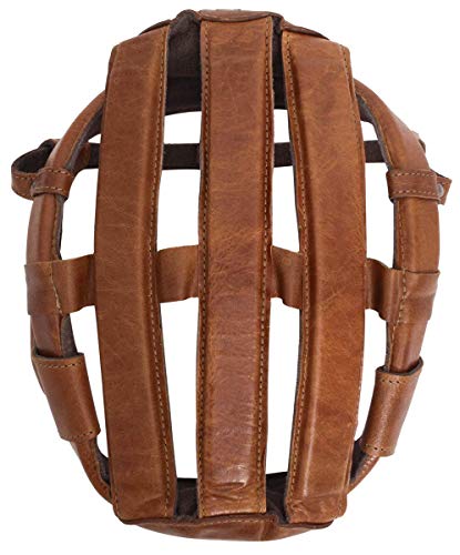 Gusti Leder Studio Jeannie L. Casco para Bicicleta de Cuero Genuino Diseño Retro Vintage 60-61 cm Piel de Búfalo Protección Escursión en Bicicleta Marrón 2G32-60-20-2