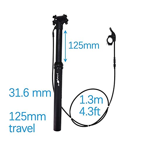 GXJU tija de sillín de Bicicleta Tija De Sillín Telescópica MTB Altura Ajustable 150125 Mm Aire Sorata Pro Interna Enrutamiento De Cables Externos 30.9 31.6 Control Remoto Tijas