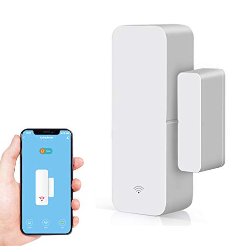 GYOCYC Sensor de Ventana de Puerta Inteligente, Conexión Inalámbrica, Alarma Magnética Antirrobo, Detección de Puerta Abierta o Cerrada, Funciona con Alexa Google Home