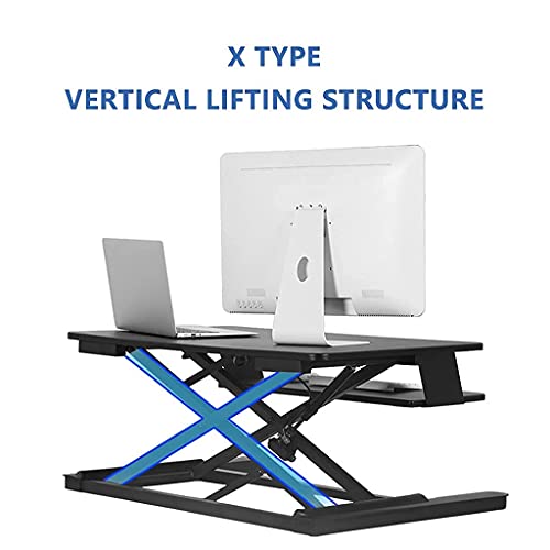 H-BEI Convertidor de Escritorio de pie Ajustable en Altura, escritorios de conversión de 33,4 Pulgadas de pie y Sentado con Bandeja de Teclado, Resorte de Gas para Oficina en casa