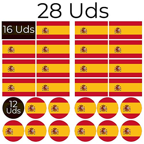 Haberdashery Online 28 Pegatinas de la Bandera de España. Stickers para Bicicletas, Motos, Accesorios (ESPAÑA)