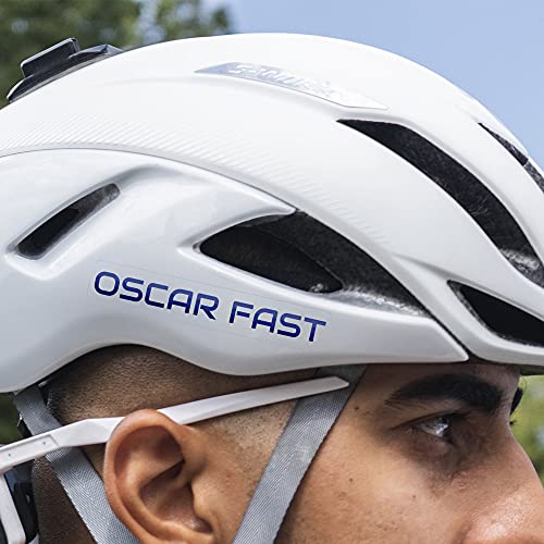 Haberdashery Online Pegatinas Personalizadas para tu Bici y Casco. 2 Etiquetas Adhesivas con tu Nombre para Bicicleta, Patinete, monopatín + 2 Stickers para Accesorios Ciclistas