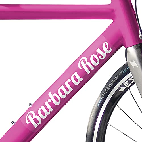 Haberdashery Online Pegatinas Personalizadas para tu Bici y Casco. 2 Etiquetas Adhesivas con tu Nombre para Bicicleta, Patinete, monopatín + 2 Stickers para Accesorios Ciclistas