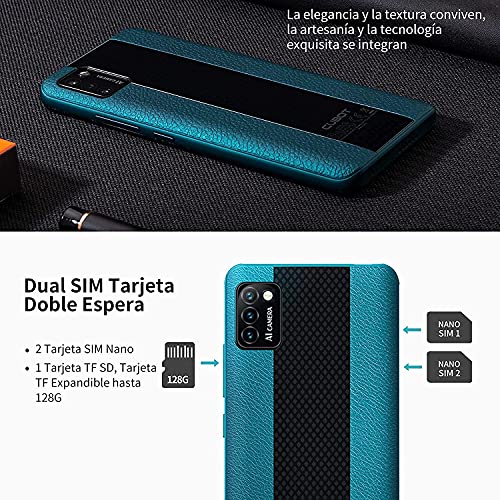 Hafury Smartphone Libre Barato y Bueno, Móvil Libre 4G Inteligente Android 10 Cámara Triple 5.5 Pulgadas Dual Sim 3100mAh, Tres Ranuras Desbloqueo Facial Memoria Expandible(hasta 128 GB), Verde