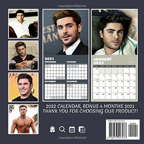 Handsome Man Zac Efron Calendar 2022: "Singer actor, photo gift for fan. Mini Planner US and UK Offical Holiday January 2022 - December 2022 OFFICIAL ... Calendrier12 Months | BONUS 4 Months 2021"