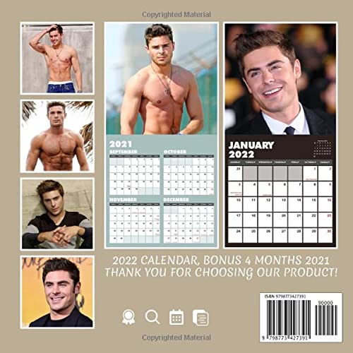 Handsome Man Zac Efron Calendar 2022: "Singer actor, photo gift for fan. Mini Planner US and UK Offical Holiday January 2022 - December 2022 OFFICIAL ... Calendrier12 Months | BONUS 4 Months 2021"