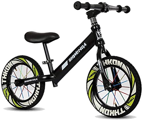 HAO KEAI Bicicleta sin Pedales Láminas de Aire de 12 Pulgadas de Balance de Bicicleta-Negro/Azul/Verde/Rosa Bicicleta sin Pedales para Regalo de cumpleaños, para 2/3/4/5/6/7 8 años de Edad niña