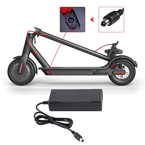 Haofy Adaptador de Cargador para Scooter Eléctrico Plegable, 42V 2A Cargador de Batería Reemplazo, para Xiaomi M365 Patinetes Eléctricos Plegables, Ninebot S1 S2 S3 S4, Bicicleta de Equilibrio