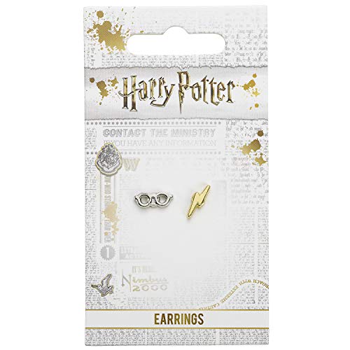 HARRY POTTER Blitz und Brille Mujer Set de Pendientes Plateado, Aleación de Zinc,