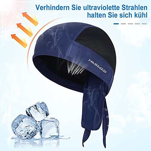 HASAGEI Gorra deportiva, bandana para motoristas, pañuelo para la cabeza, gorro de verano, gorro para bicicleta, elástico, transpirable, absorbe el sudor, de secado rápido, azul, Talla única