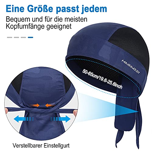 HASAGEI Gorra deportiva, bandana para motoristas, pañuelo para la cabeza, gorro de verano, gorro para bicicleta, elástico, transpirable, absorbe el sudor, de secado rápido, azul, Talla única