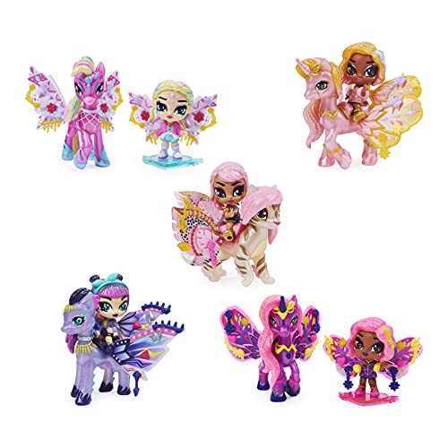 Hatchimals 6059691 Riders, Wilder Rhythm Rachel Pixie y Tigrette Glider con 16 Accesorios de ala