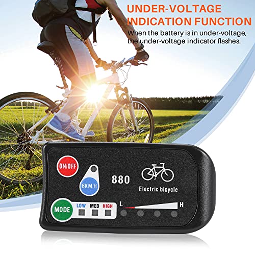 Haudang - Pantalla LED de 24 V, 36 V, 48 V, para bicicleta eléctrica KT LED 880, panel de control para bicicleta eléctrica