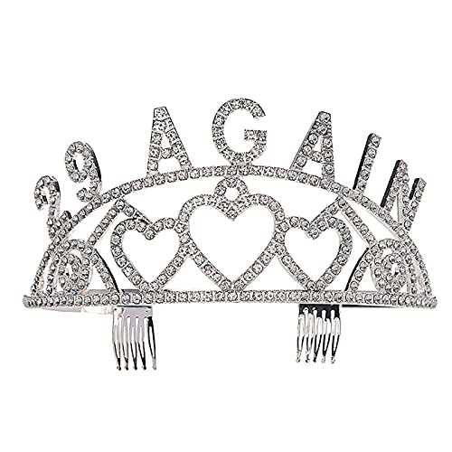 HAWFHH 29 Años Cumpleaños Reina Coronas Tiaras Chicas Princesa Crown De Plata Decoración De Fiesta Venda