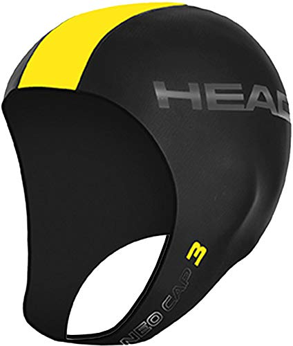 Head Neo Cap Gorro De Natación, Unisex Adulto, Black-Yellow, XL