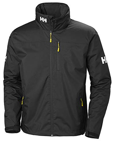 Helly Hansen Crew Hooded Midlayer - Chaqueta Impermeable, Cortavientos y Transpirable, con Forro Polar y Capucha Integrados, Hombre, Negro (990 Black), M