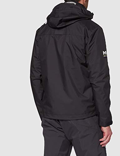 Helly Hansen Crew Hooded Midlayer - Chaqueta Impermeable, Cortavientos y Transpirable, con Forro Polar y Capucha Integrados, Hombre, Negro (990 Black), M