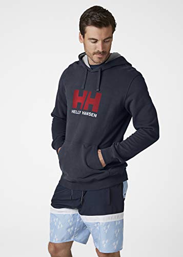 Helly Hansen Logo Hoodie HH Sudadera con Capucha, Azul Marino, XL para Hombre