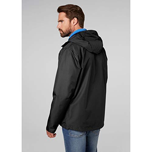 Helly Hansen Seven J Chaqueta Impermeable con Forro de Secado rápido, Cortaviento y Transpirable para Hombre y para Uso Diario, Negro, M