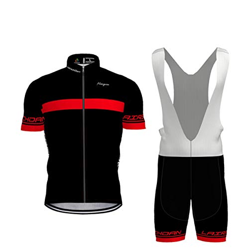 Hengxin Maillot Ciclismo Corto De Verano para Hombre, Ropa Culote Conjunto Traje Culotte Deportivo con 9D Almohadilla De Gel para Bicicleta MTB Ciclista Bici (Rojo, XXXXL)