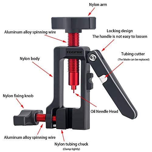 Herramienta de aguja de bicicleta + cortadores de manguera hidráulicos/cortador de manguera de freno de disco conector Insertar herramienta de instalación Prensa para bicicletas de carretera MTB