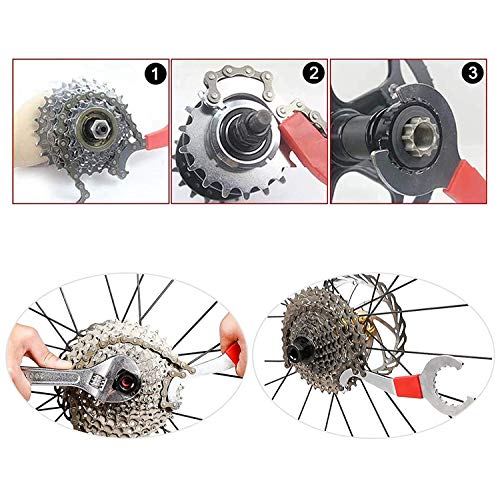 Herramienta de Extracción de Cassette de Bicicleta,Extractor de Cassette Herramienta,Remover de Cadena, Llave de piñón de Bicicleta,Cortador de Cadena de Bicicleta (A)