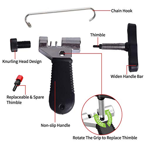 Herramientas Bicicleta Cadena, Alicates de Cadena Bici y Herramienta Divisor de Cadena y Indicador de Desgaste de Cadena, Herramienta Universal Reparacion Bicicleta para 6 7 8 9 10 Velocidades Cadena