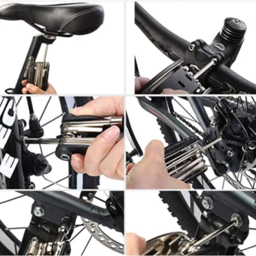 Herramientas de Bicicleta para la repación de Ruedas. Kit repara pinchazos de alta calidad con parches para la bicicleta, pegamento, llave multifuncional y 2 palancas para neumáticos