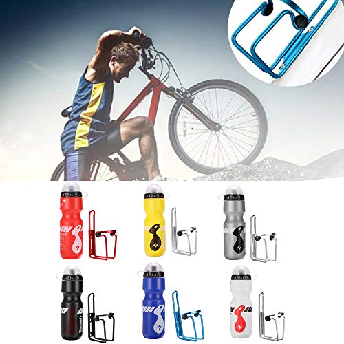 Hervidores de Bicicleta Ciclismo, Botella de Agua para Deportes al Aire Libre con Soporte para Botella y Kit de Bicicleta con Tornillos para Ejercicio, Viajes, Gimnasio, Camping, Senderismo