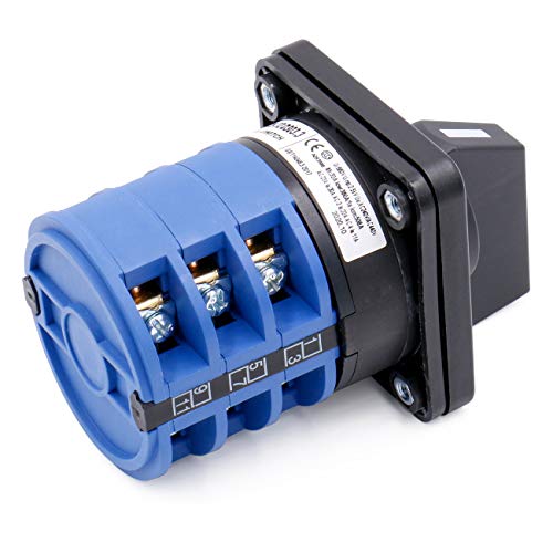 Heschen - Conmutador selector rotativo de levas universal LW28-32/D303.3 660 V 32 A, 3 posiciones, 3 fases, 12 terminales, CE