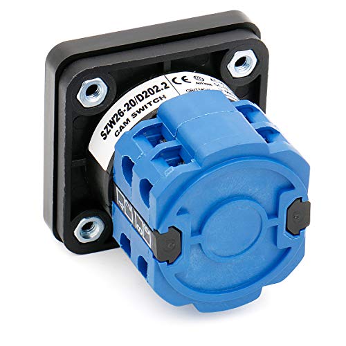 Heschen SZW26-20/D202.2 - Interruptor de cambio universal para selector de levas, 660 V, 20 A, ON-OFF-ON, 3 posiciones, 2 fases, 8 terminales CE