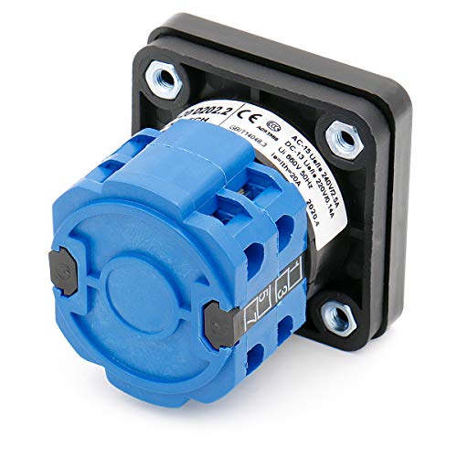 Heschen SZW26-20/D202.2 - Interruptor de cambio universal para selector de levas, 660 V, 20 A, ON-OFF-ON, 3 posiciones, 2 fases, 8 terminales CE