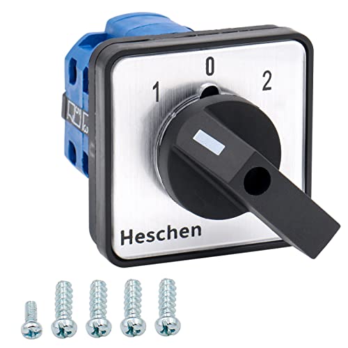 Heschen SZW26-20/D202.2 - Interruptor de cambio universal para selector de levas, 660 V, 20 A, ON-OFF-ON, 3 posiciones, 2 fases, 8 terminales CE