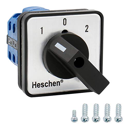 Heschen SZW26-20/D303.3 Interruptor de cambio del selector de leva rotativo universal, 660V, 20A, 3 posiciones, 3 fases, 12 terminales CE