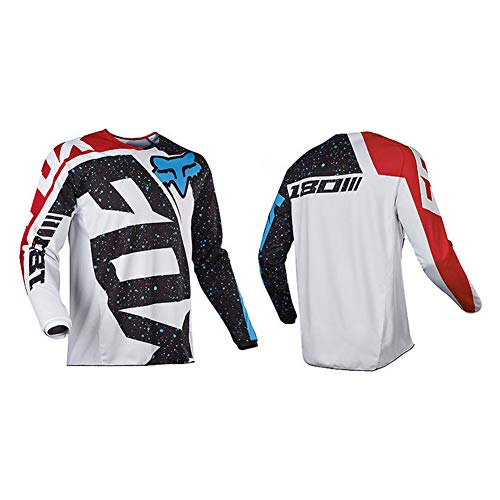 HFJLL Mountain Bike Motocross Jersey Camiseta de Manga Larga - Traje de Descenso al Aire Libre a Prueba de Viento,No.21,L