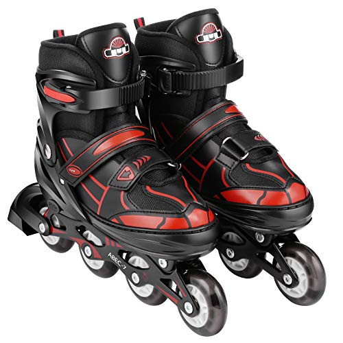 Hikole Patines en Línea para Niñas y Niños Patines 4 Ruedas Ajustable con Luz Tamaño 29-41 per Niños y Adulto(M,34-37)