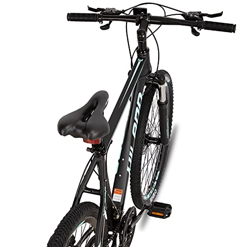 HILAND Bicicleta de montaña con Ruedas de radios de 26 Pulgadas, Marco de Aluminio, 21 Marchas, Freno de Disco, Horquilla de suspensión, Color Negro…