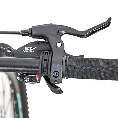 Hiland Bicicleta de montaña de 26, 27,5 Pulgadas, Cuadro de Aluminio, 24 velocidades, Disco Dual con Horquilla de suspensión Lock-out para Mujeres, Color Verde Menta…