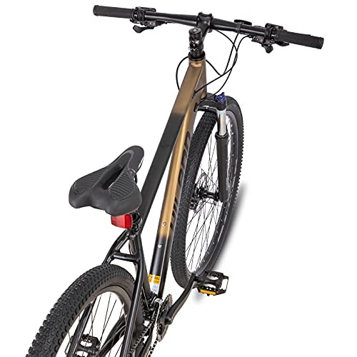 Hiland Bicicleta de montaña de 29 Pulgadas, Freno de Disco hidráulico de 16 velocidades, Horquilla de suspensión con Bloqueo de Bloqueo, Color Negro…