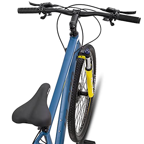 Hiland Bicicleta de montaña de Aluminio de 29 Pulgadas, 16 velocidades con desviador Shimano Lock-out, Horquilla de suspensión, Freno de Disco hidráulico, Marco de 431mm y 482mm…