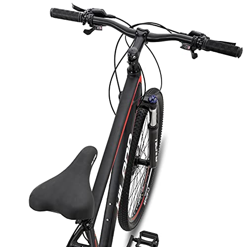 Hiland Bicicleta de montaña de Aluminio de 29 Pulgadas, 16 velocidades con desviador Shimano Lock-out, Horquilla de suspensión, Freno de Disco hidráulico, Marco de 431mm y 482mm…